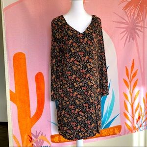 Old Navy Long Sleeved Floral Shift Dress, Medium Tall